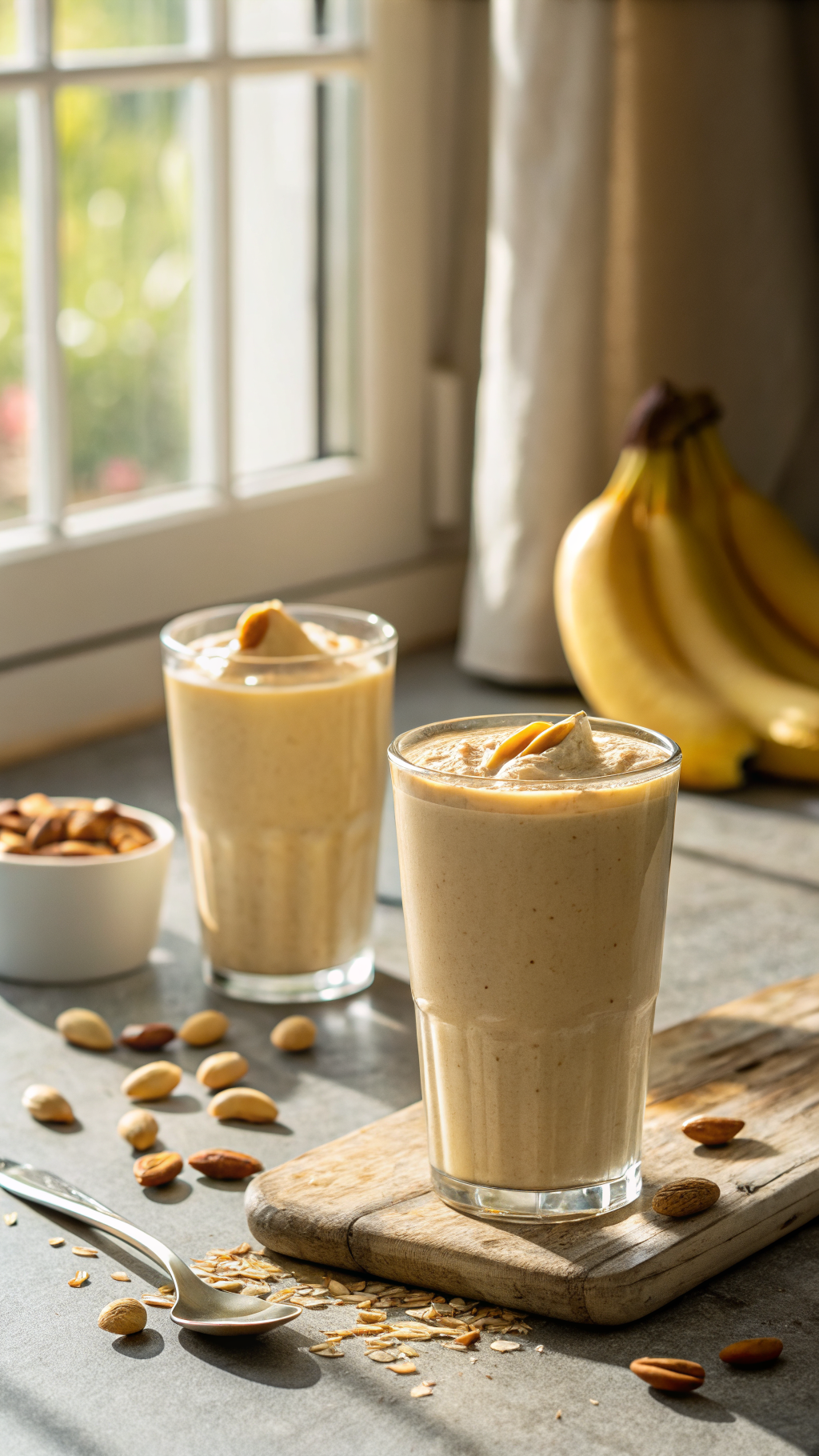 Filling Peanut Butter Banana Smoothie for When Breakfast Needs to Last - peanut butter banana smoothie