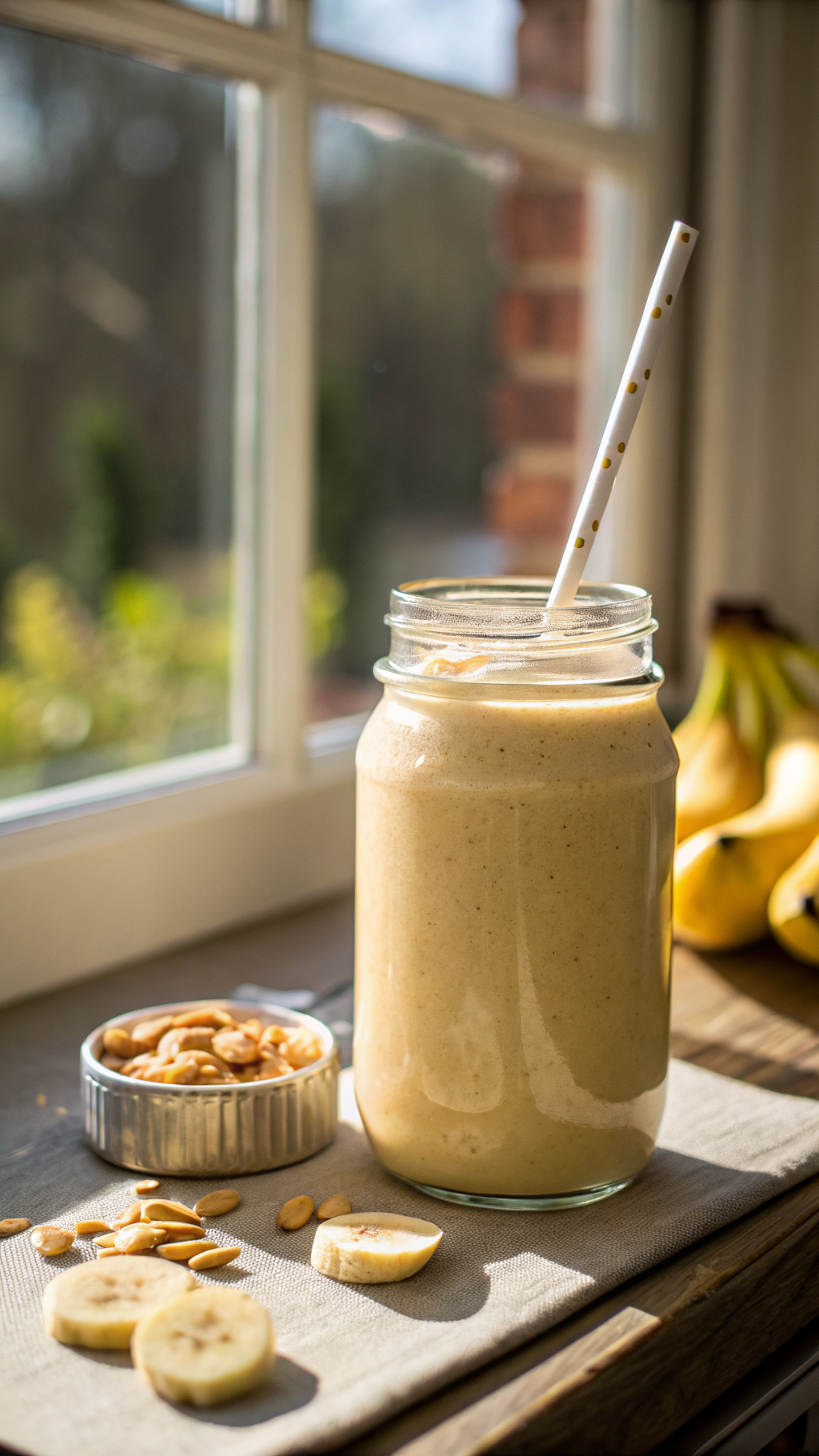 Filling Peanut Butter Banana Smoothie for When Breakfast Needs to Last - peanut butter banana smoothie