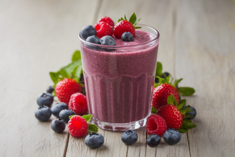 Filling Smoothie for Days When You Don’t Want to Snack Constantly - berry smoothie glass