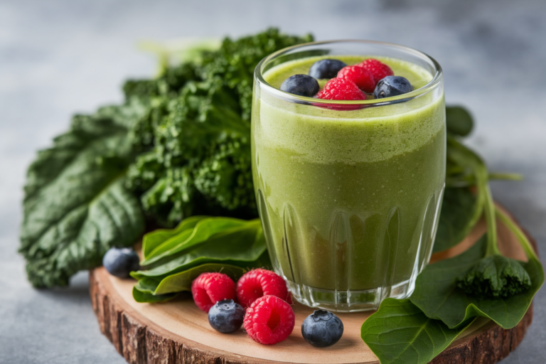 Flat Stomach Smoothie for When You Want To Feel a Bit Lighter - green smoothie glass