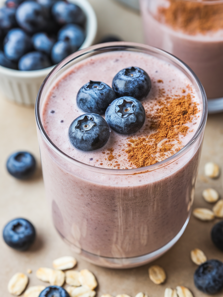 Gluten Free Blueberry Oat Smoothie for an Easy Everyday Breakfast - blueberry oat smoothie blender
