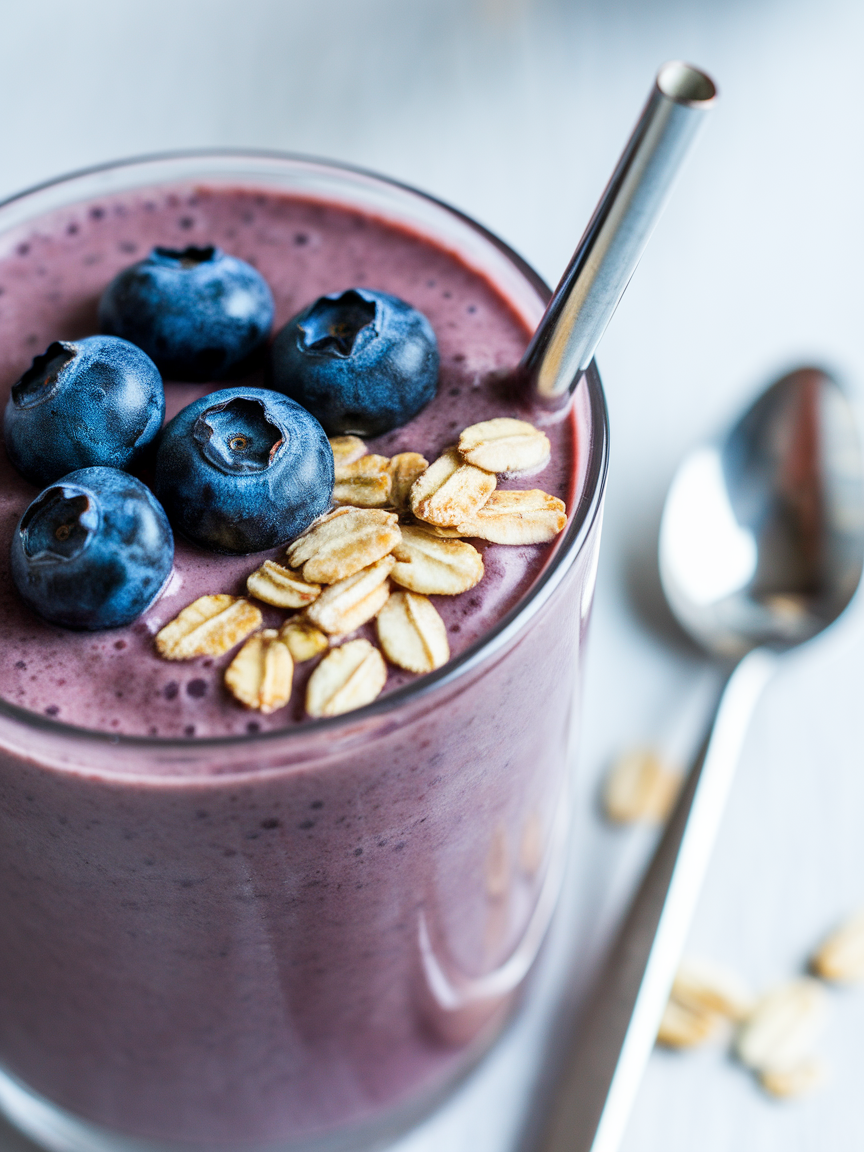 Gluten Free Blueberry Oat Smoothie for an Easy Everyday Breakfast - blueberry oat smoothie ingredients