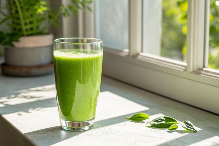 Green Juice Recipe for Beginners Who Don’t Want Anything Too Intense - green juice glass