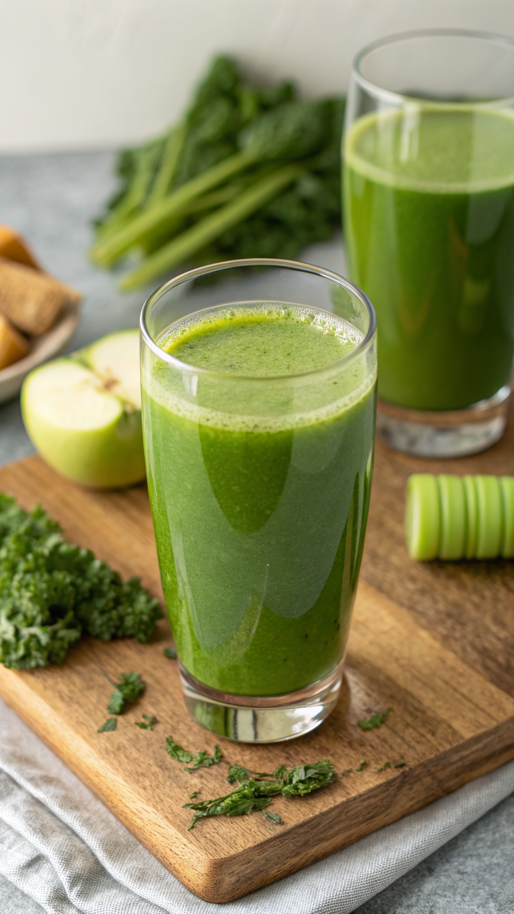 Green Juice with Celery and Apple That’s Crisp and Easy to Sip - green juice glass