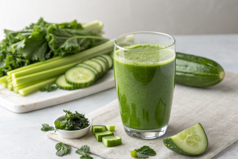 Green Juice with Cucumber and Lemon for the Freshest Reset - green juice glass