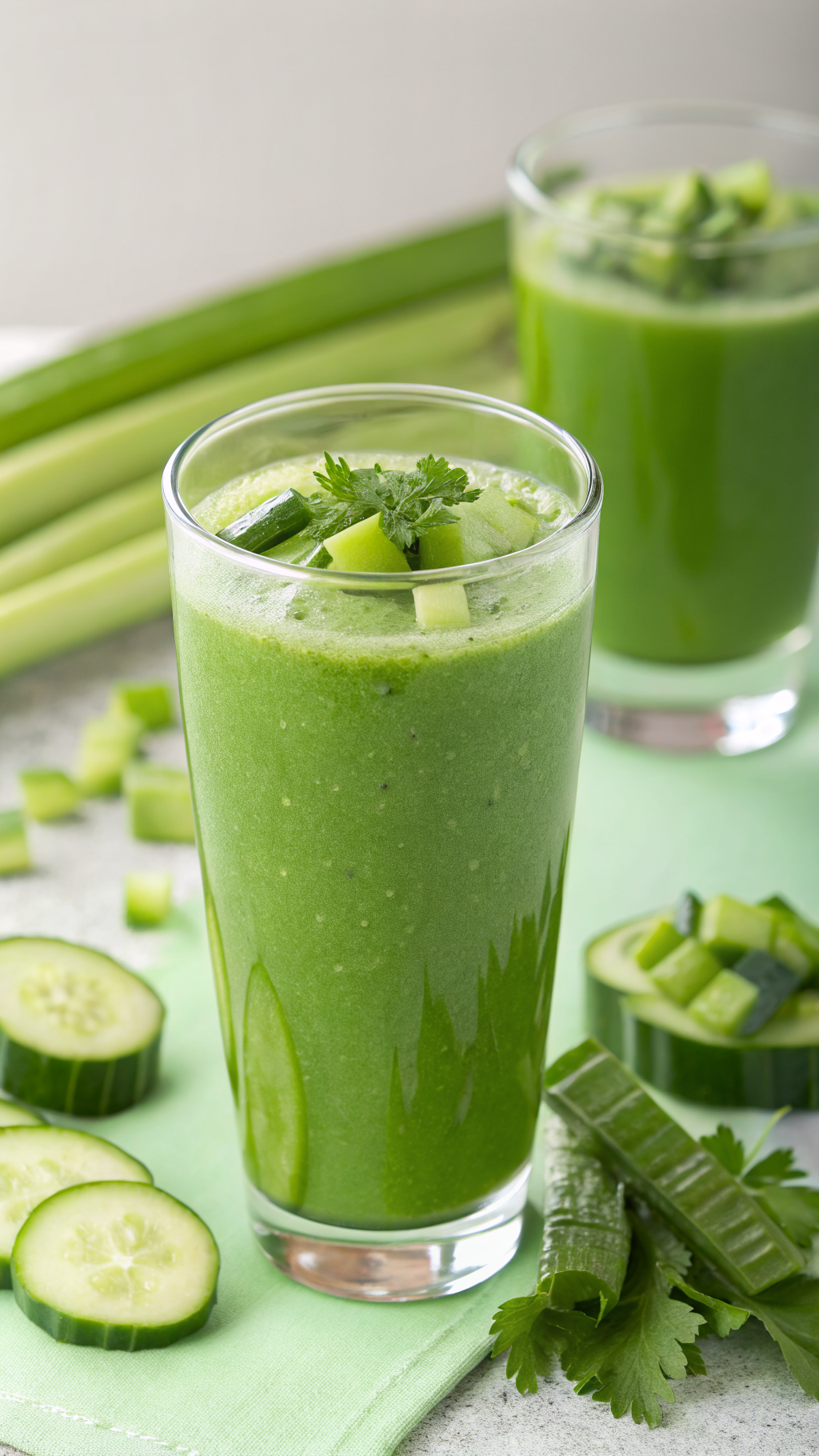 Green Juice with Kale and Pineapple for a Sweeter Green Juice Twist - green juice glass