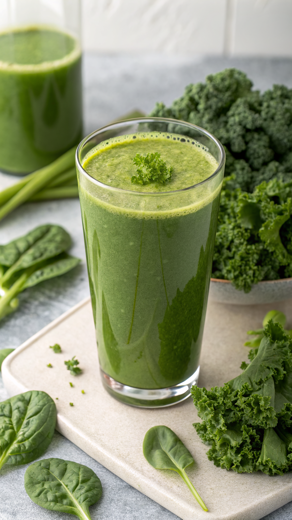 Green Juice with Kale and Pineapple for a Sweeter Green Juice Twist - green juice pitcher