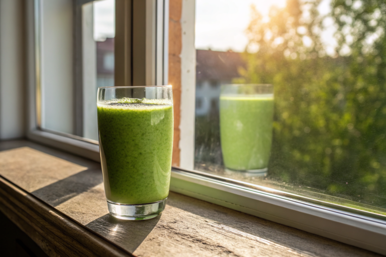 Green Smoothie for Beginners Who Usually Hate Green Smoothies - green smoothie glass