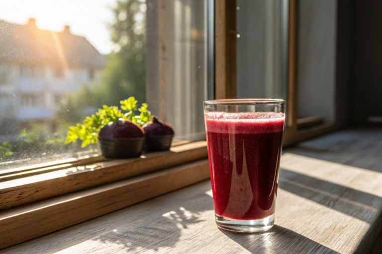 Healthy Beet Breakfast Juice That Feels Like a Real Reset - beet breakfast juice glass