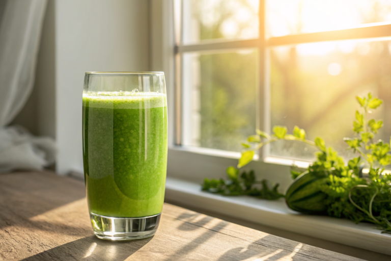 Healthy Green Breakfast Juice for Mornings When You Want Something Fresh - green breakfast juice glass
