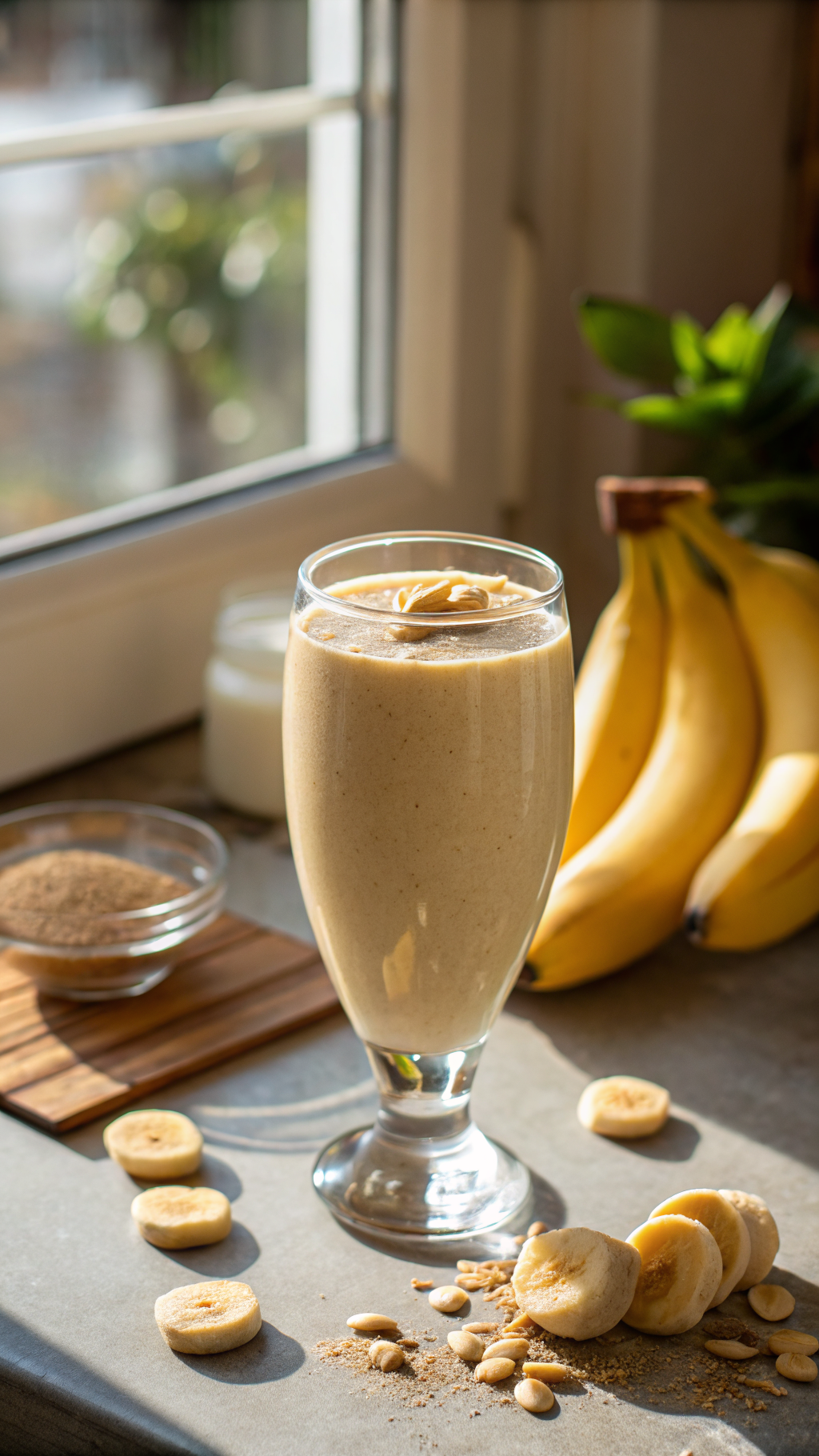 Healthy Peanut Butter Banana Breakfast Smoothie That Tastes Like a Treat - peanut butter banana smoothie