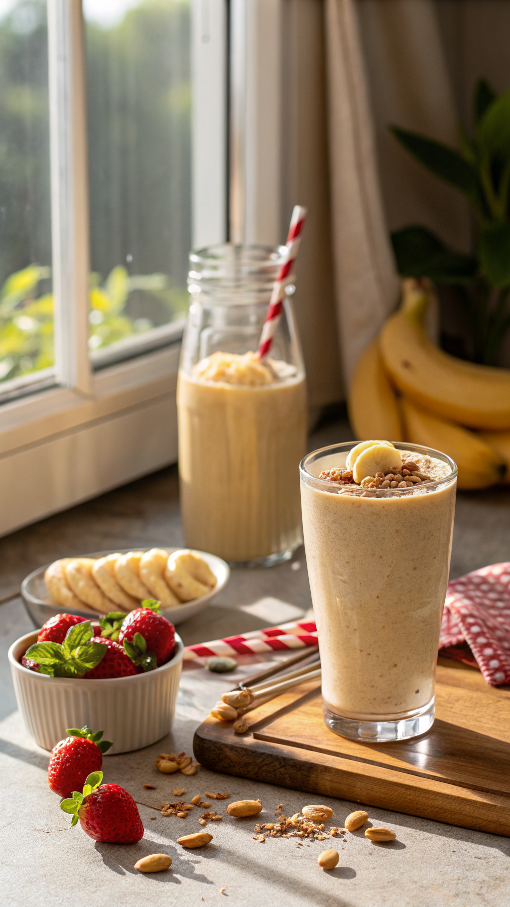 Healthy Peanut Butter Banana Breakfast Smoothie That Tastes Like a Treat - peanut butter banana smoothie