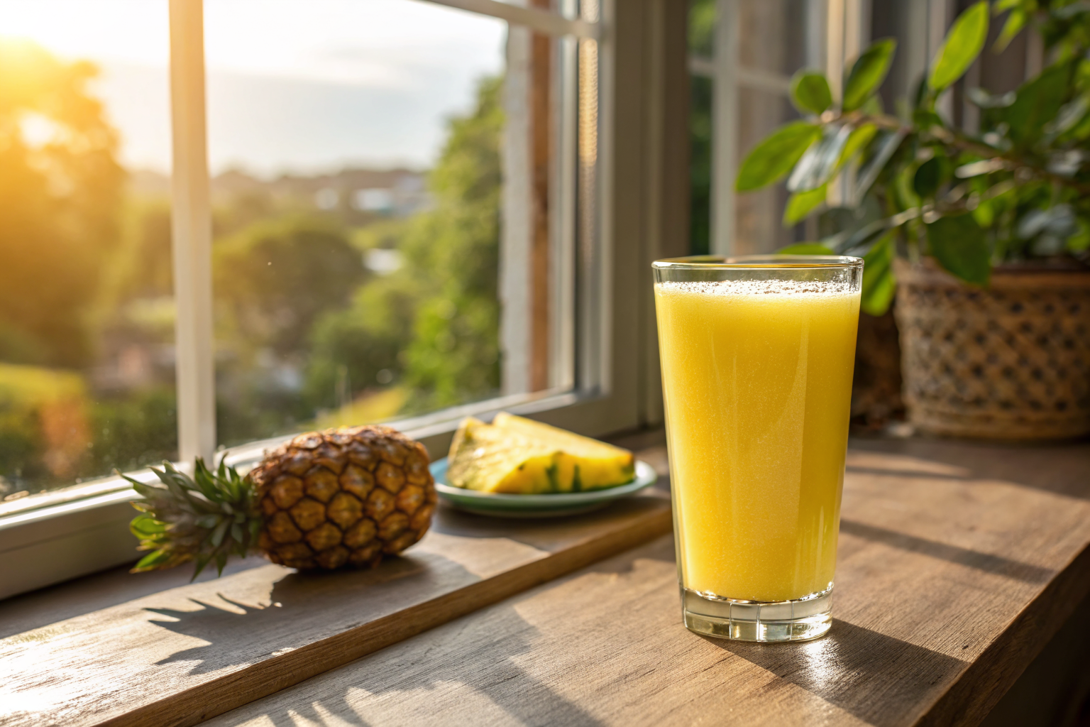 Healthy Pineapple Breakfast Juice for an Easy Tropical Morning - pineapple breakfast juice glass