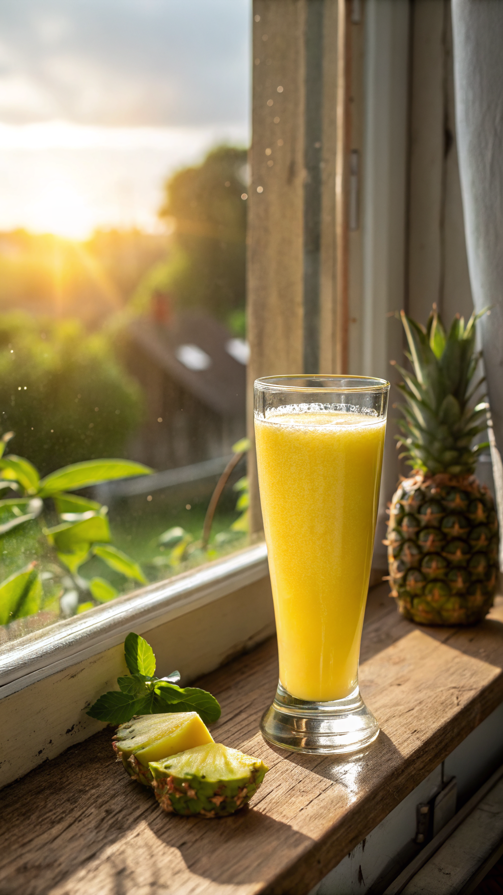 Healthy Pineapple Breakfast Juice for an Easy Tropical Morning - pineapple breakfast juice jar
