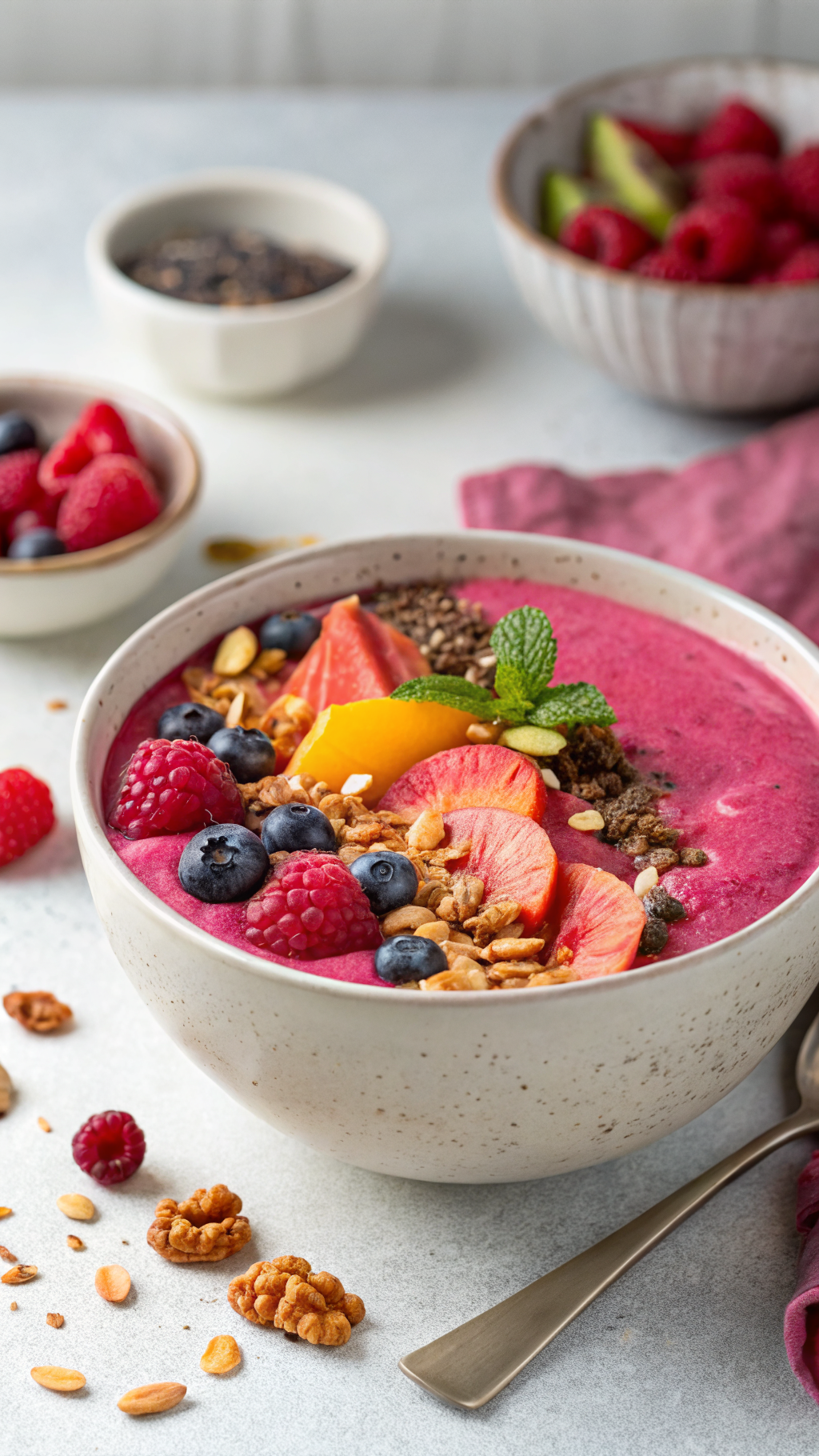 Healthy Smoothie Bowl That Looks as Good as It Tastes - smoothie bowl topping rows