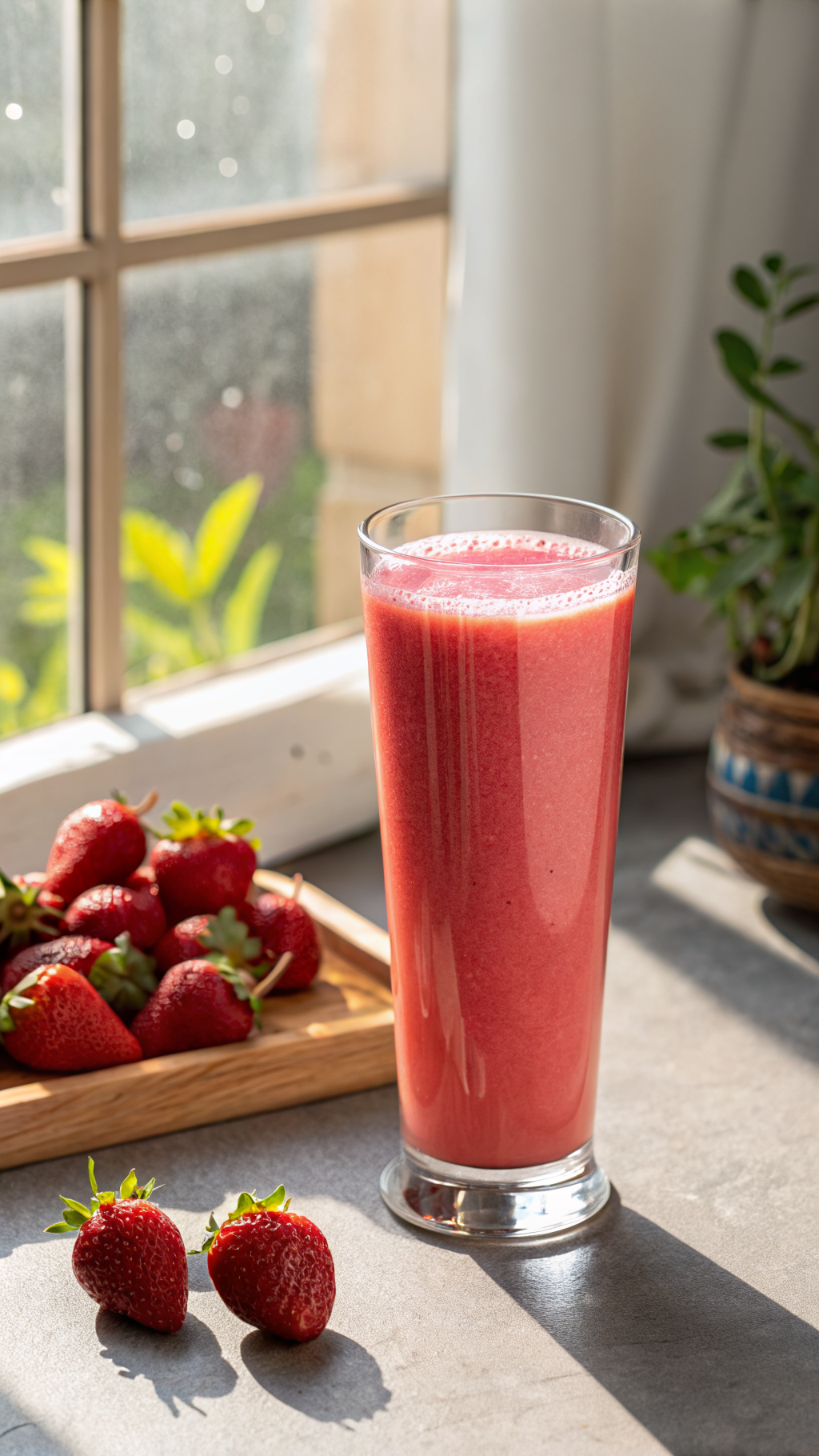 Healthy Strawberry Breakfast Juice for a Fresh, Fruity Start - strawberry breakfast juice pitcher