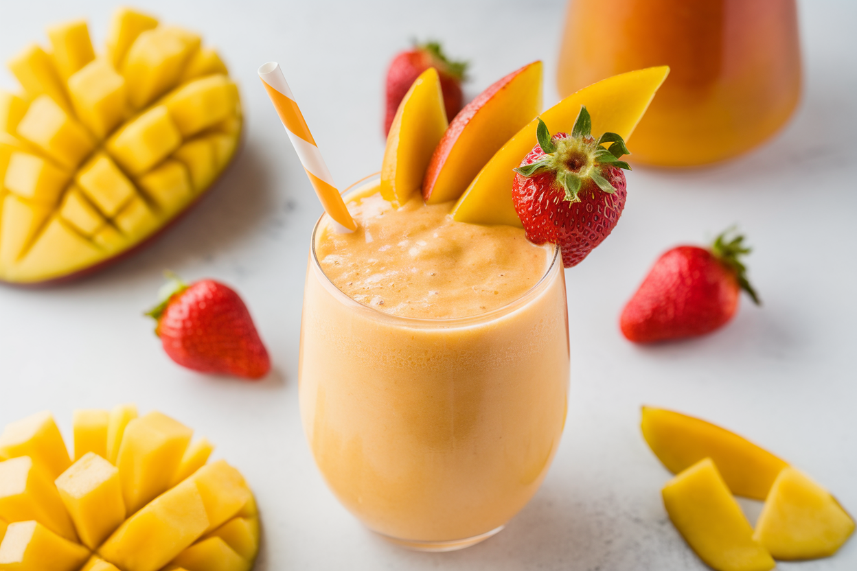 Healthy Summer Smoothie That Feels Perfect for Warm Days - strawberry mango smoothie