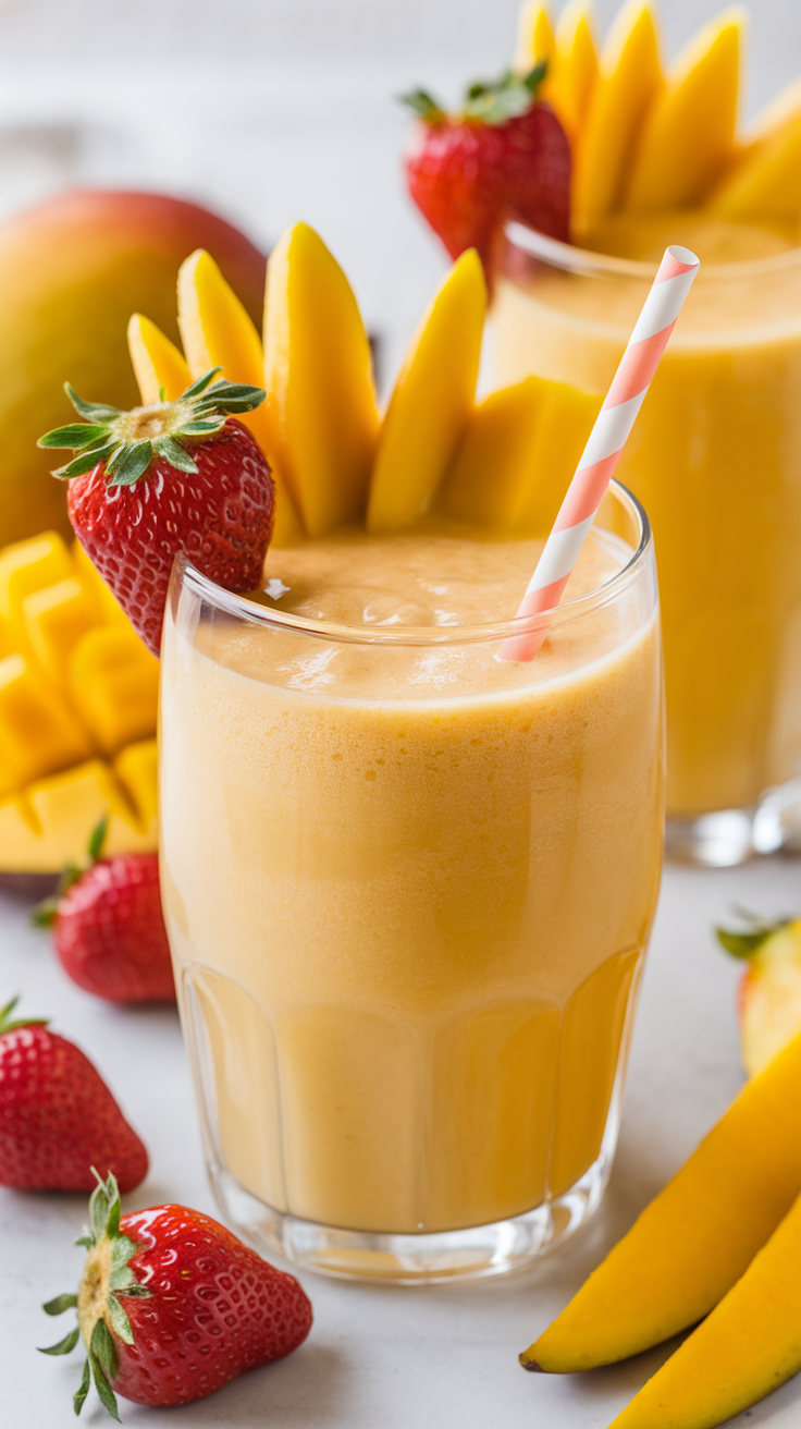 Healthy Summer Smoothie That Feels Perfect for Warm Days - strawberry mango smoothie
