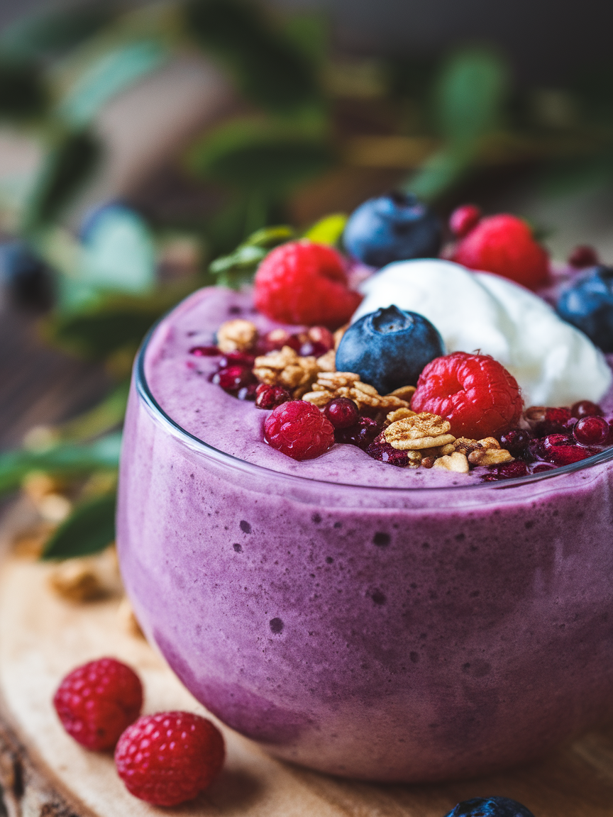 High Protein Berry Smoothie Bowl That Keeps You Full All Morning - berry smoothie bowl
