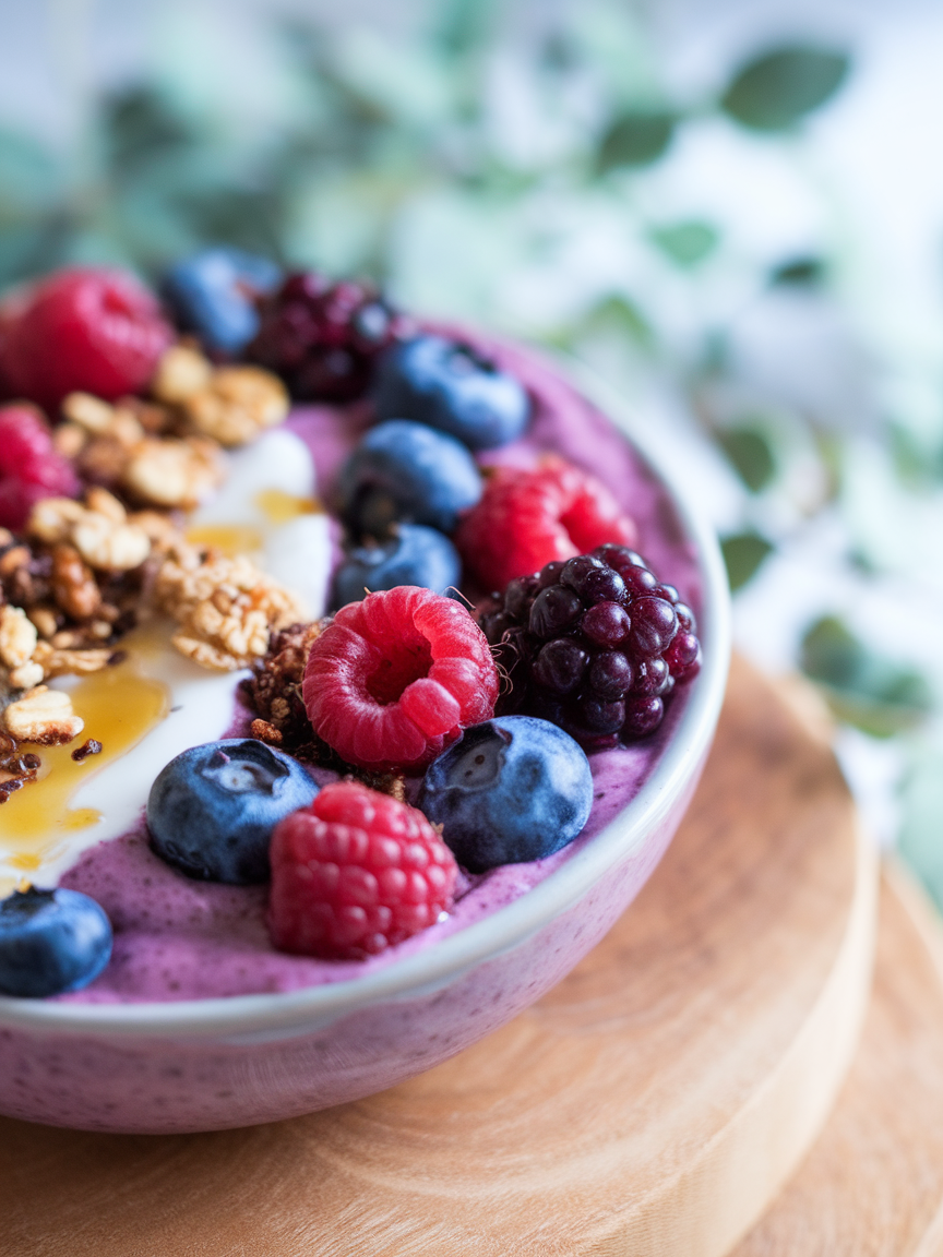 High Protein Berry Smoothie Bowl That Keeps You Full All Morning - berry smoothie bowl