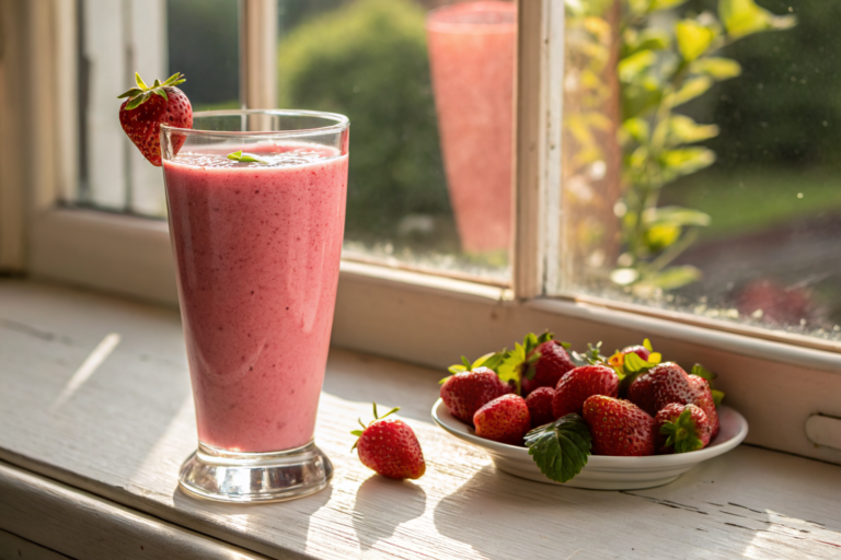 High Protein Fruit Smoothie That Tastes More Like a Treat Than a Health Drink - fruit smoothie glass