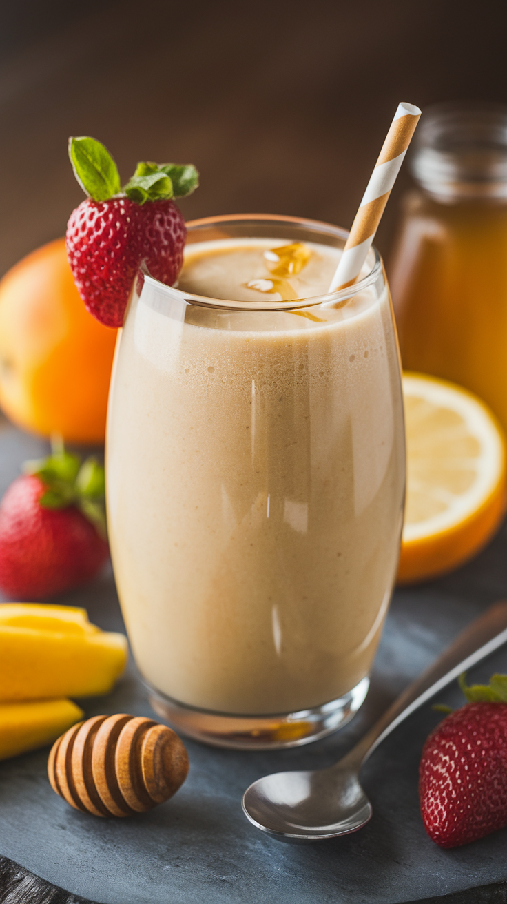 Honey Smoothie That Brings Just Enough Sweetness - honey smoothie glass