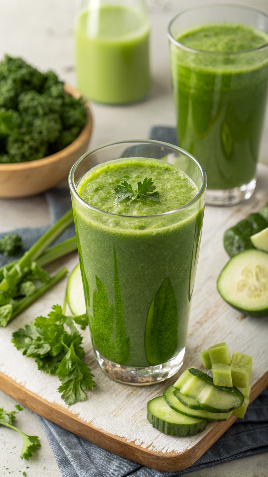 Juice Recipe for Clear Skin That Feels Fresh from the Inside Out - green juice pouring