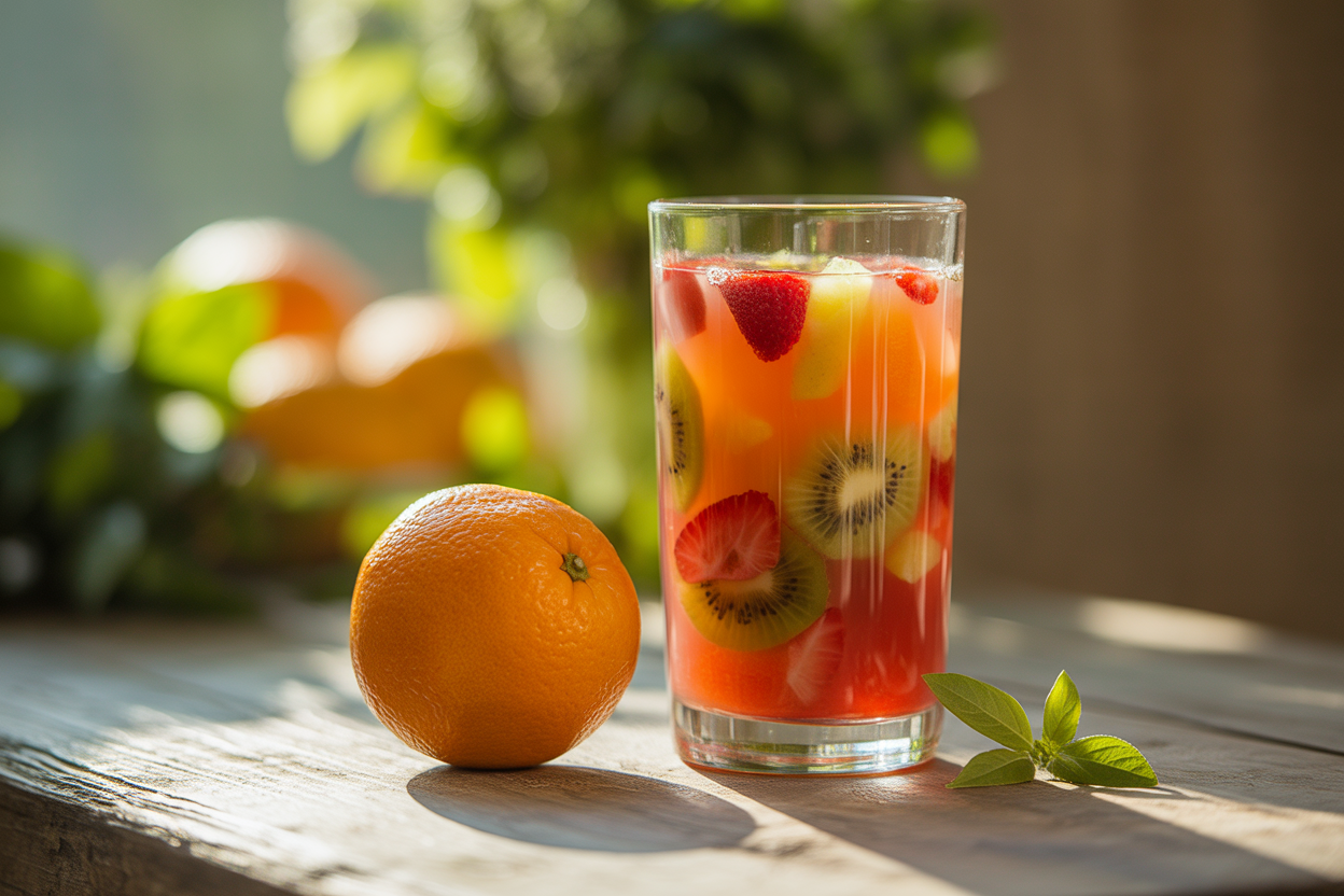 Juice Recipe Without Added Sugar That Still Tastes Delicious - juice glass with fruit
