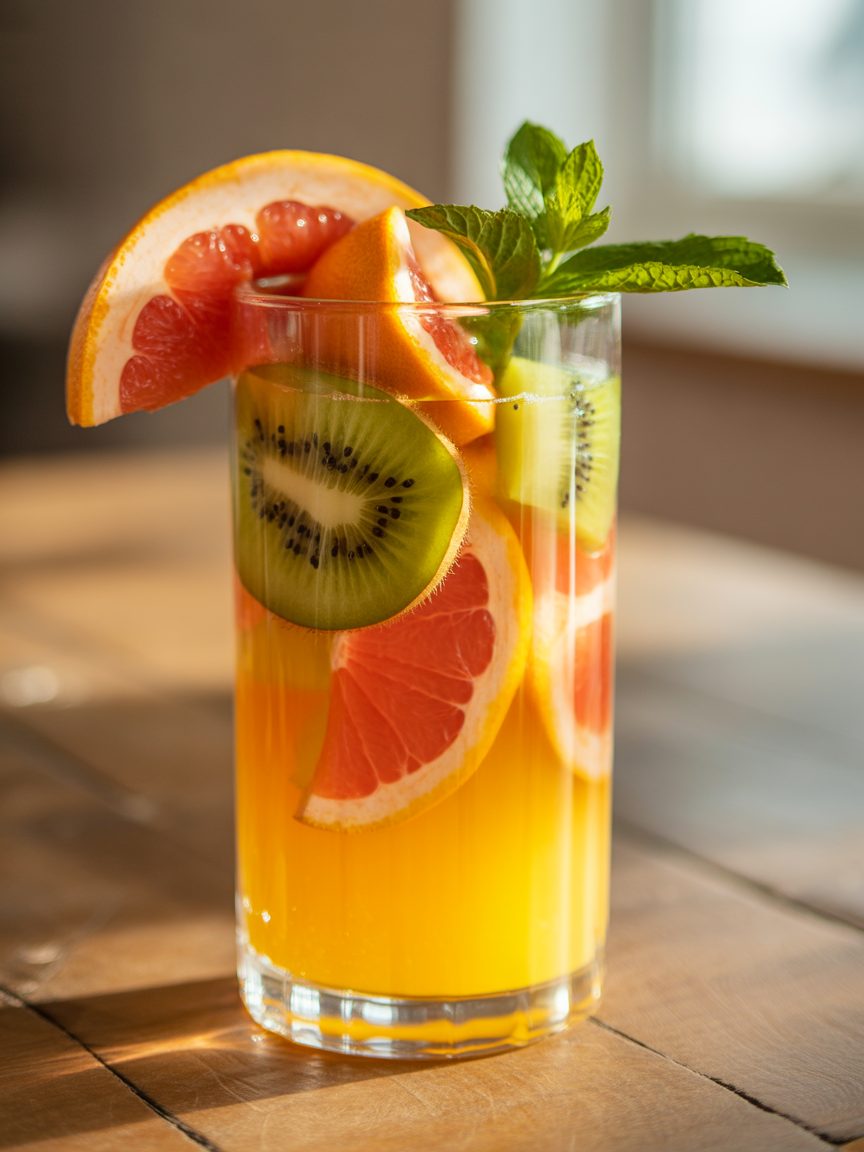Juice Recipe Without Added Sugar That Still Tastes Delicious - juice glass with fruit