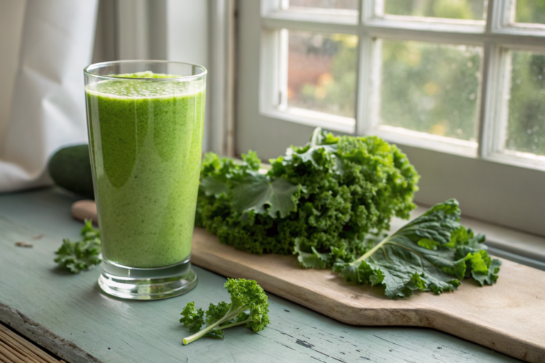 Kale Smoothie Recipe for Beginners That’s Easier Than You Think - kale smoothie glass