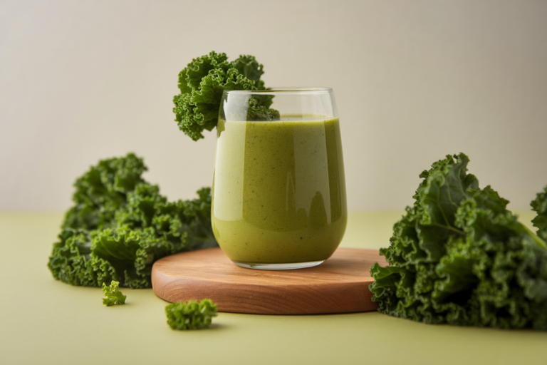 Kale Smoothie That Comes Out Smooth Instead of Bitter - kale smoothie glass
