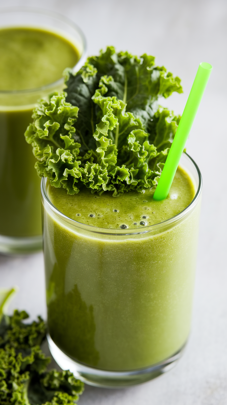Kale Smoothie That Comes Out Smooth Instead of Bitter - kale smoothie jar