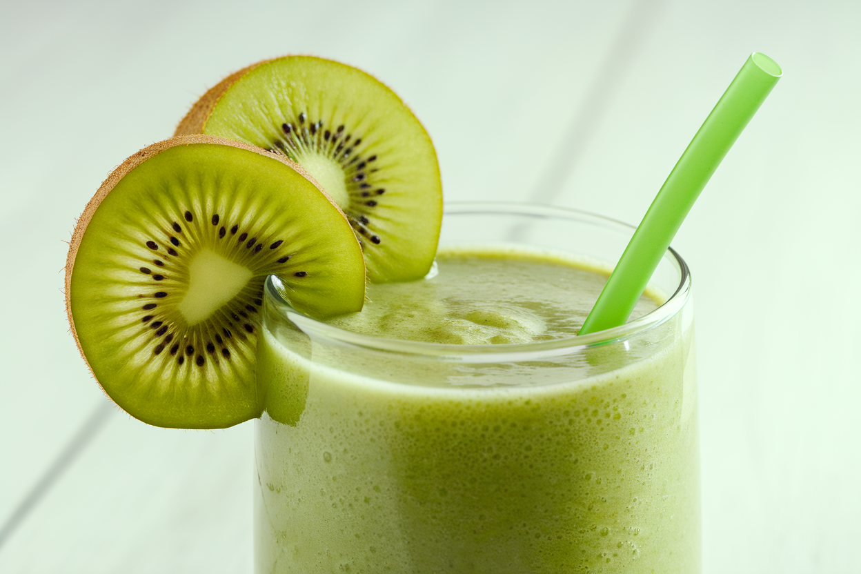 Kiwi Spinach Lime Smoothie for a Bright Green Breakfast - kiwi smoothie glass