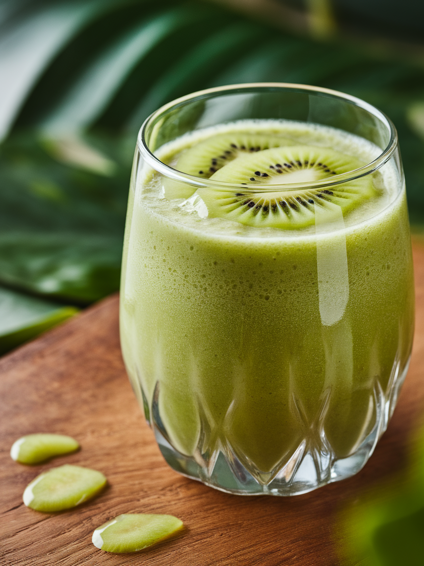 Kiwi Spinach Lime Smoothie for a Bright Green Breakfast - kiwi smoothie jar