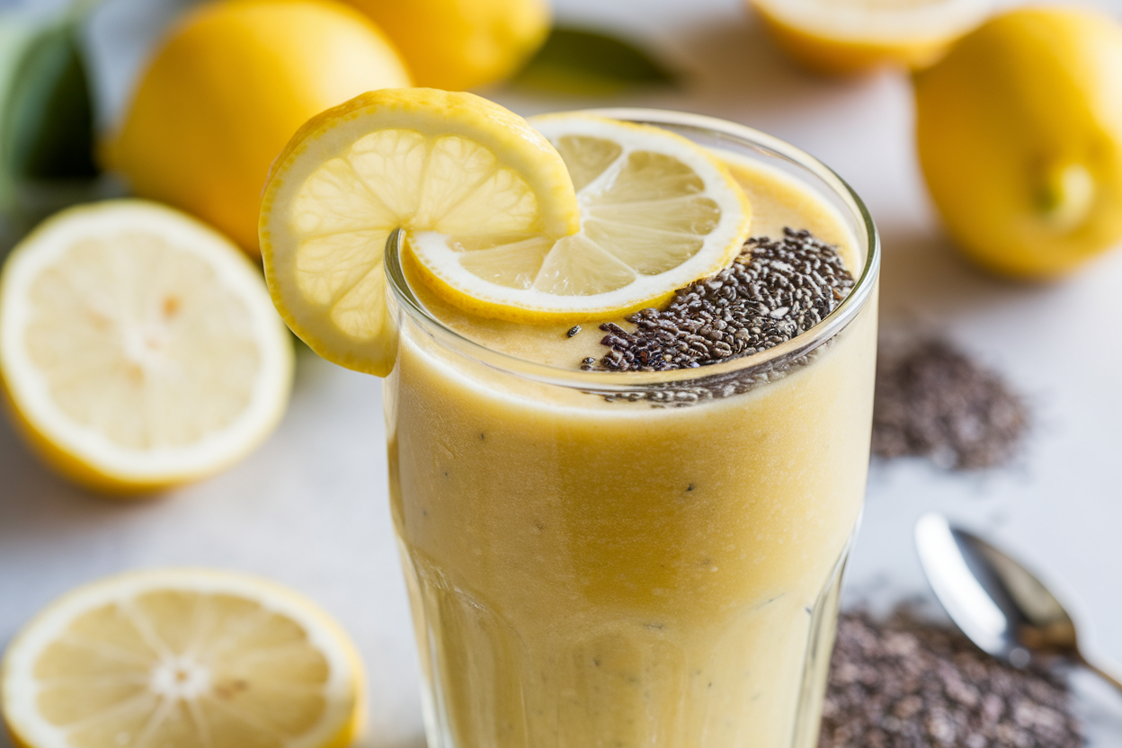 Lemon Smoothie That Feels Light and Surprisingly Smooth - lemon smoothie glass