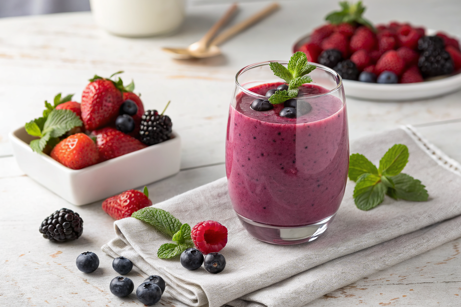 Light but Satisfying Smoothie You Will Want on Repeat - berry smoothie glass