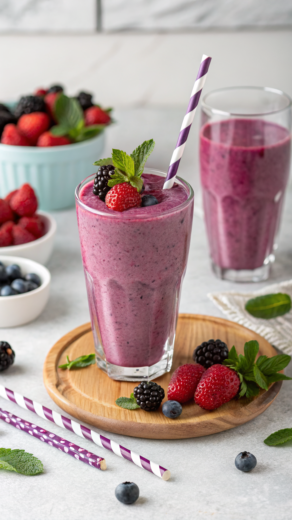 Light but Satisfying Smoothie You Will Want on Repeat - berry smoothie glass