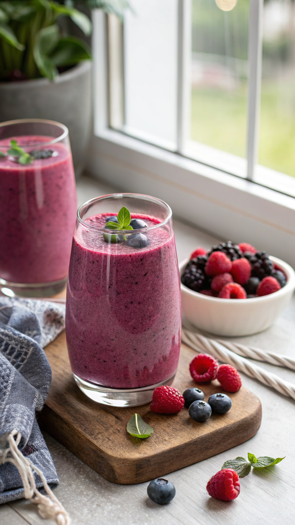 Low Calorie Berry Smoothie Recipe That Doesn’t Feel Boring - berry smoothie in blender