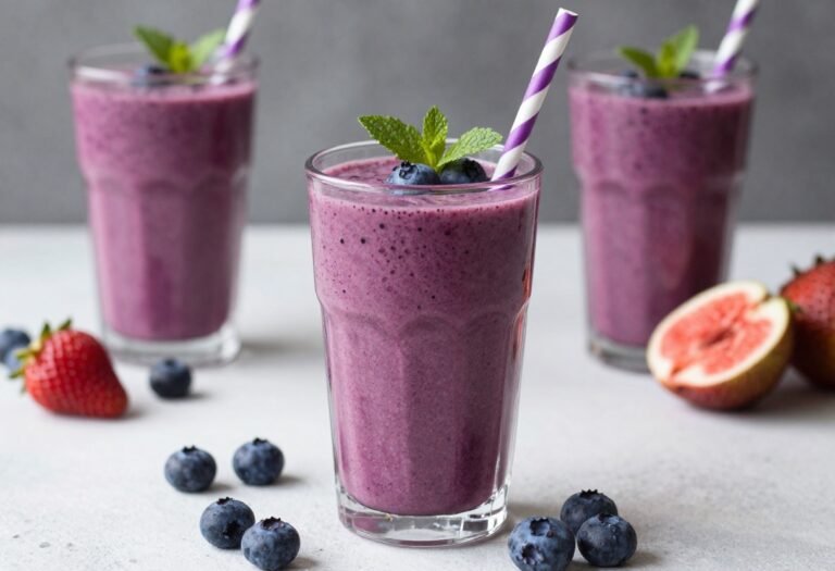 Low Calorie Smoothie That Still Feels Creamy and Satisfying - berry smoothie glass