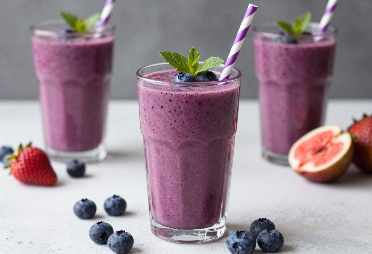 Low Calorie Smoothie That Still Feels Creamy and Satisfying - berry smoothie glass