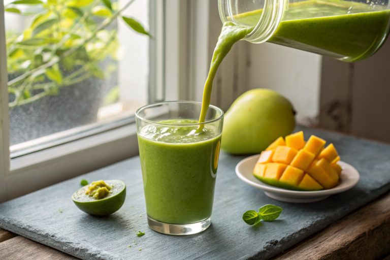 Mango Green Smoothie Recipe for People Who Don’t Love Greens - mango green smoothie