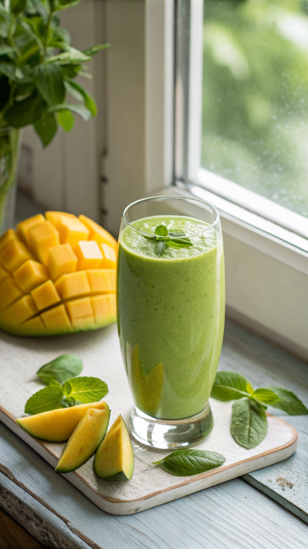 Mango Green Smoothie Recipe for People Who Don’t Love Greens - mango green smoothie