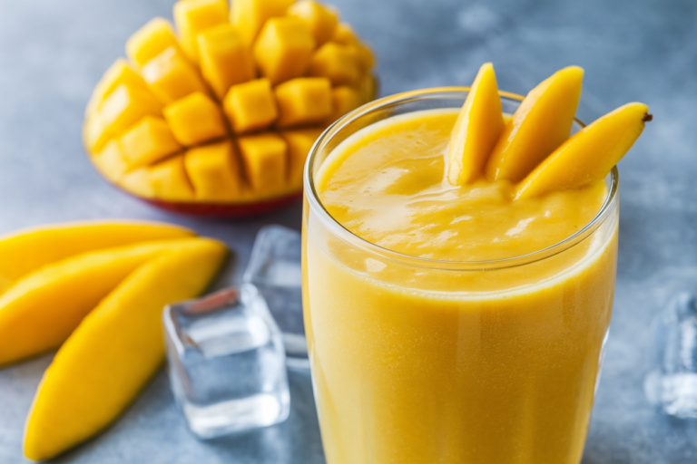 Mango Smoothie Without Yogurt That’s Still Super Creamy - mango smoothie glass