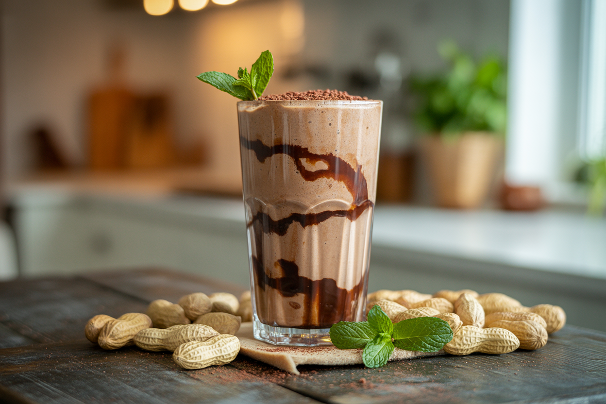 Mocha Peanut Butter Smoothie That Tastes Like a Coffee Dessert - mocha peanut butter smoothie