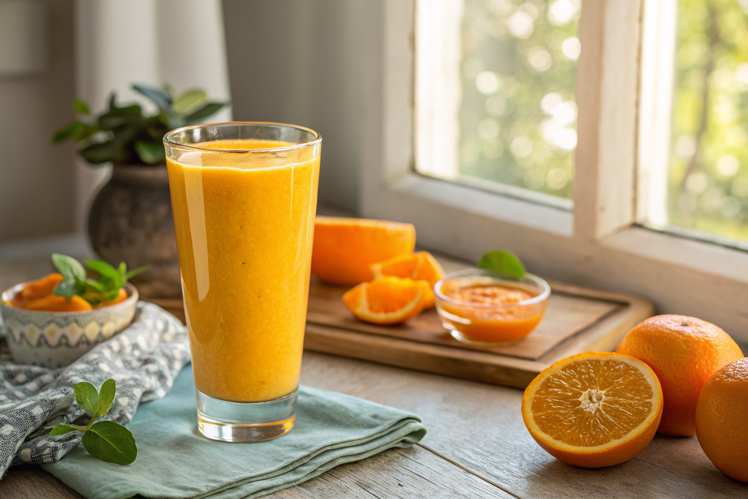 Orange Smoothie Recipe for a Bright and Refreshing Twist - orange smoothie glass