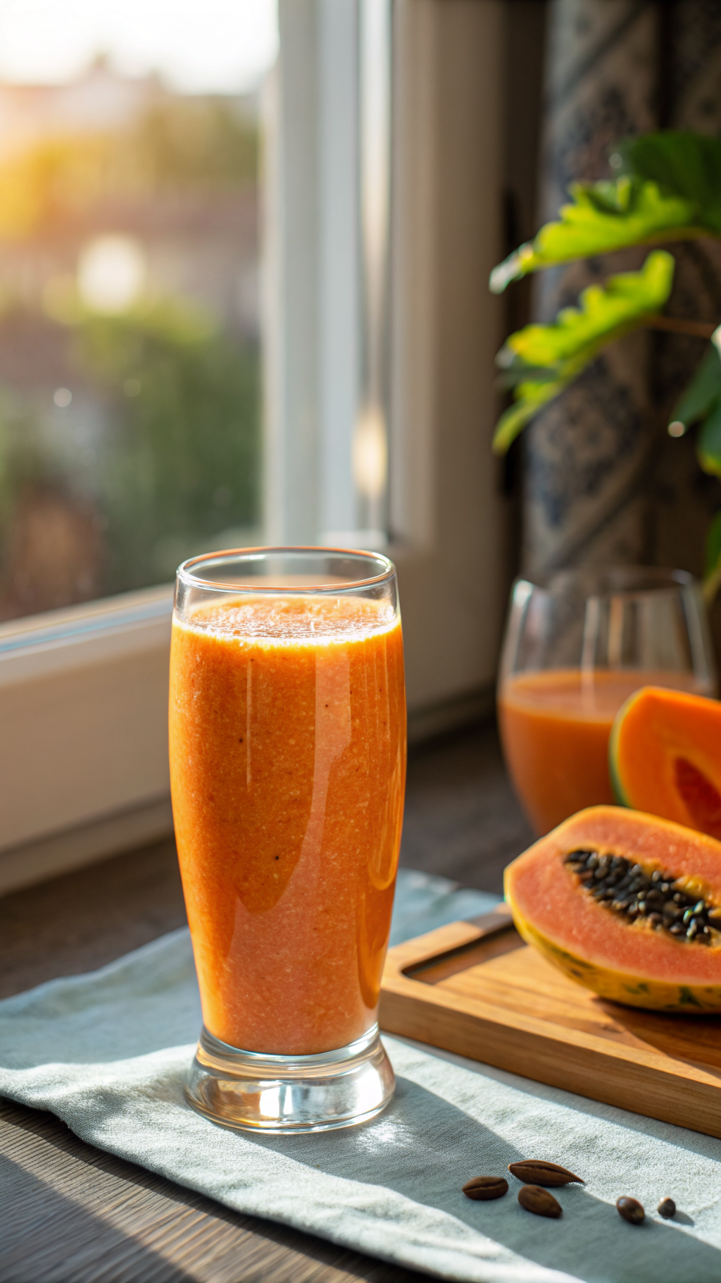 Papaya Smoothie for Gut Health That Feels Light and Refreshing - papaya smoothie glass