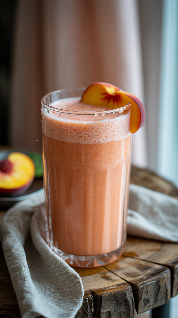 Peach Smoothie That’s Soft and Sweet - peach smoothie glass