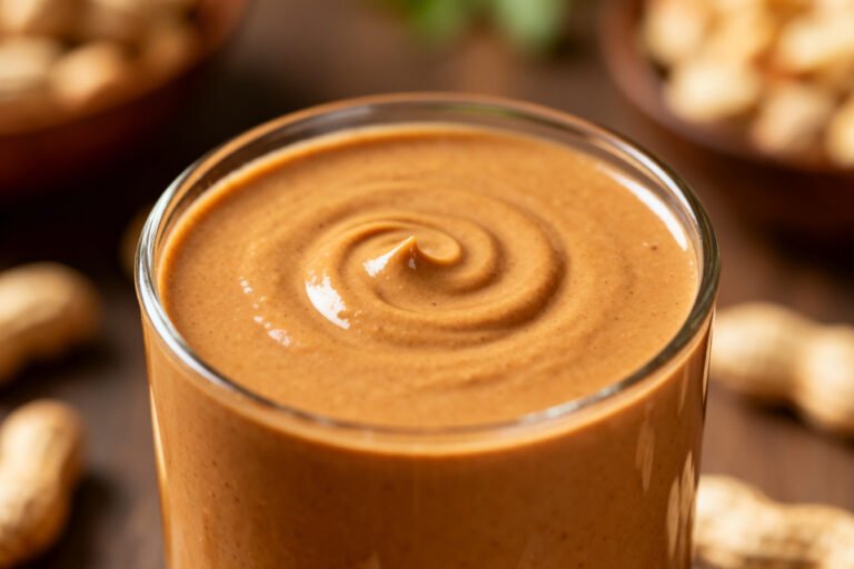 Peanut Butter Protein Smoothie That Keeps You Full for Hours - peanut butter smoothie glass