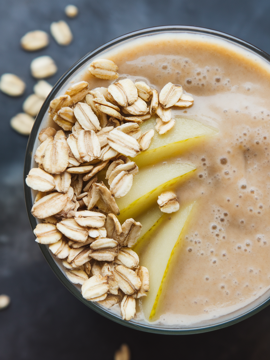 Pear Ginger Oat Smoothie for a Cozy, Filling Breakfast - pear ginger oat smoothie