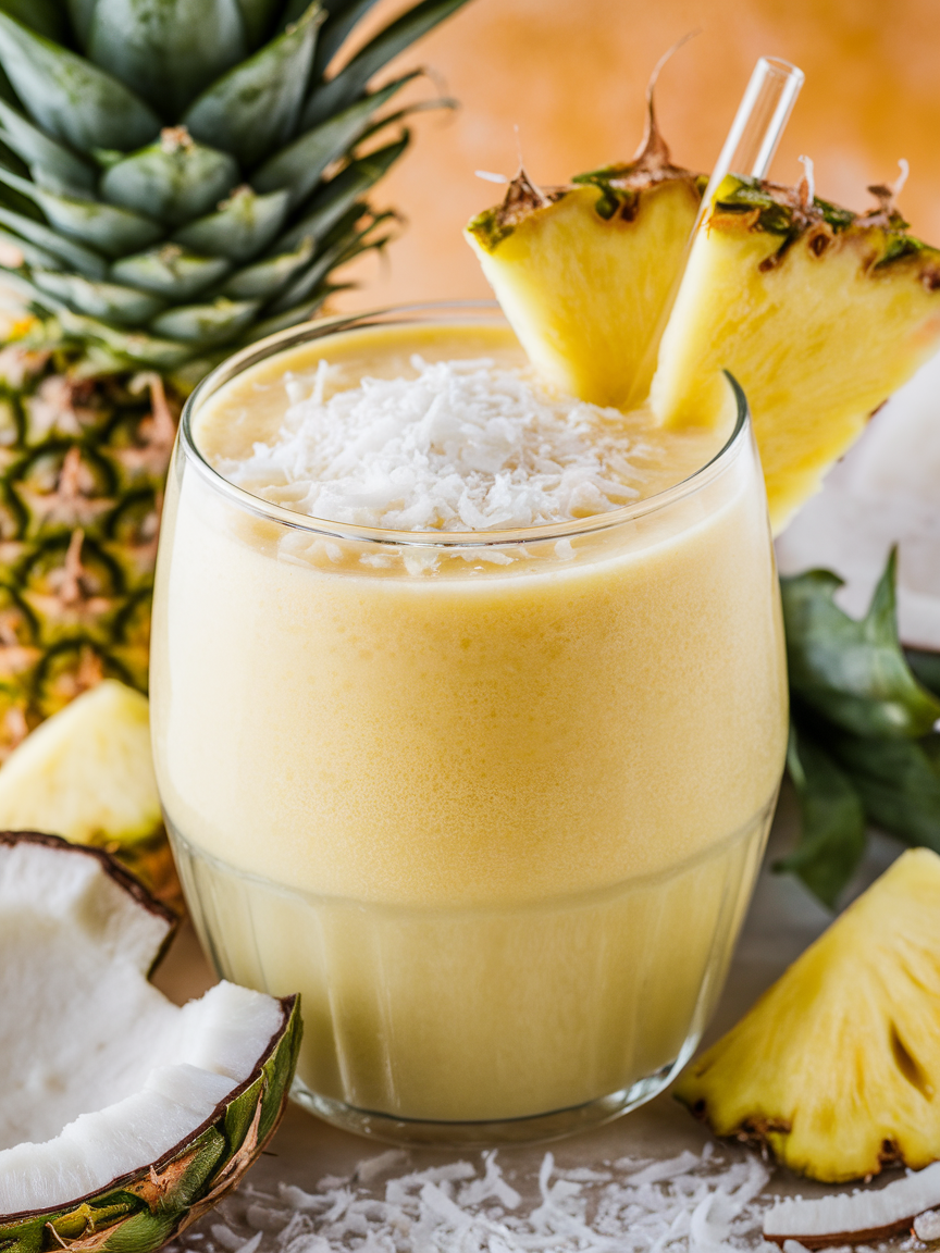 Pineapple Coconut Summer Smoothie That Feels Like a Beach Drink - pineapple coconut smoothie ingredients